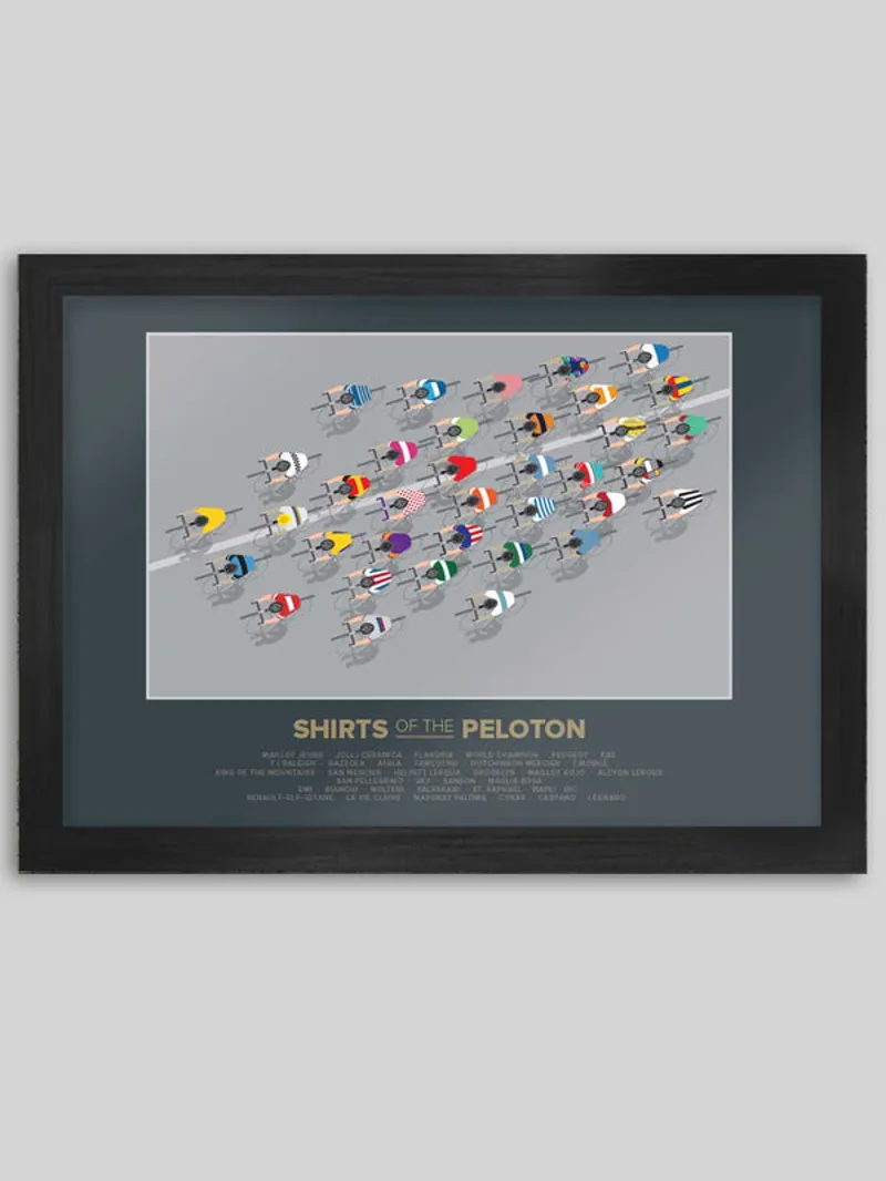 Shirts of the Peloton - A3 Framed Poster Print